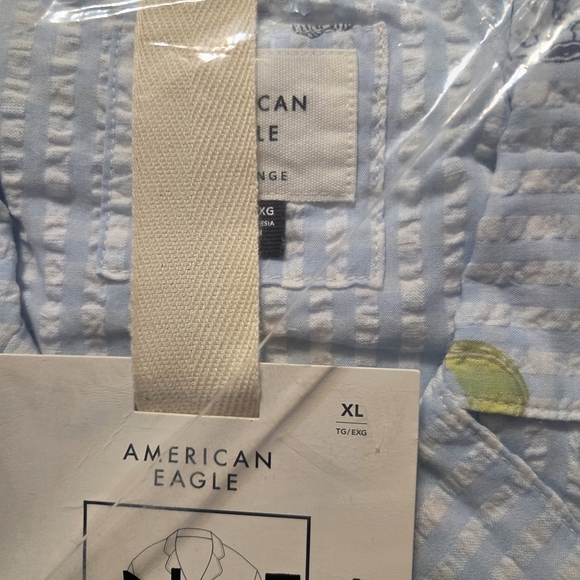 American Eagle X Snoopy New Seersucker Woven‎ Pajama Set Womens Size XL - Picture 4 of 6